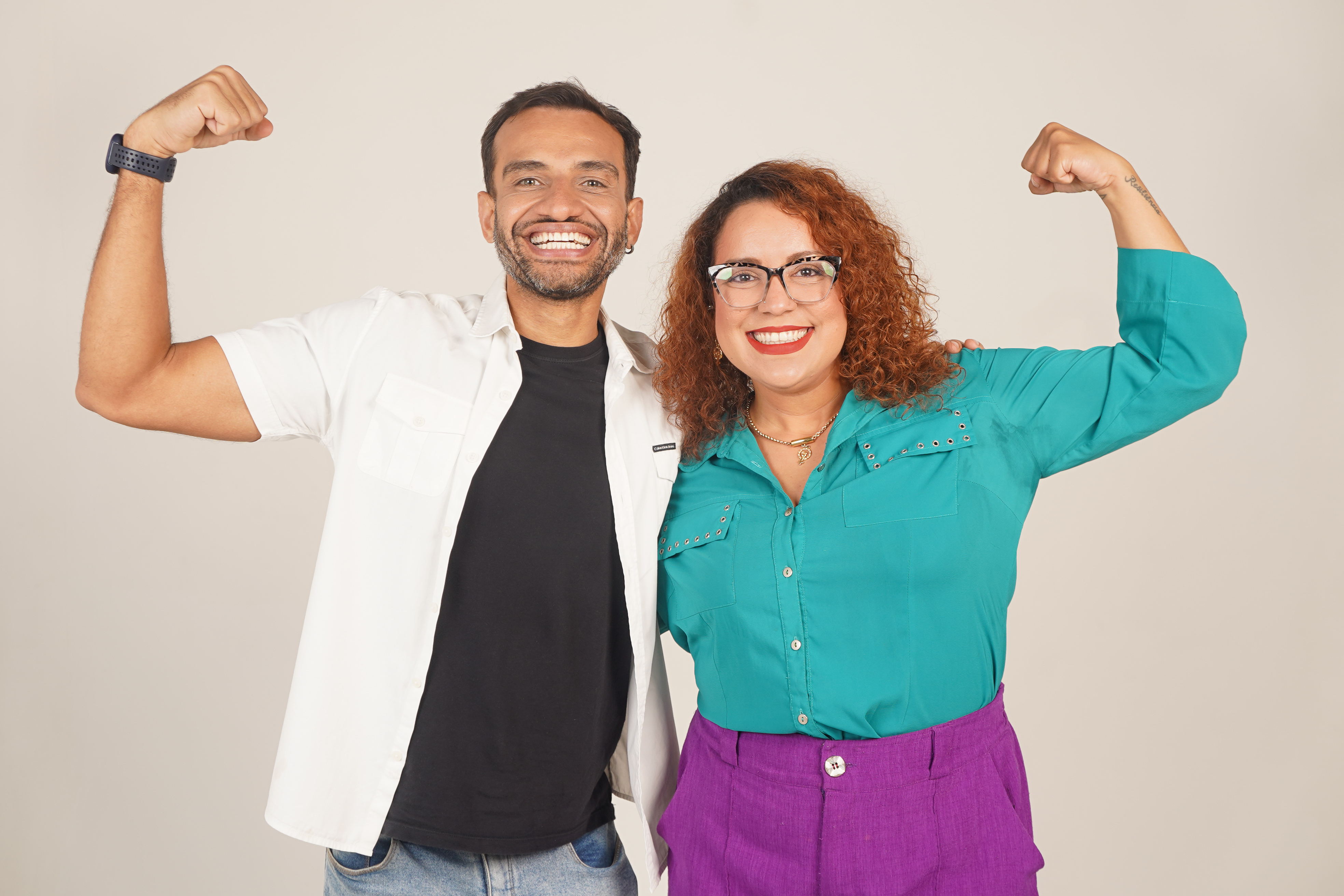 Fábio Félix e Natty Vieira juntos, em atividade pública ou conversa com a comunidade